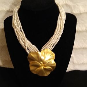 Faux Pearl chocker necklace